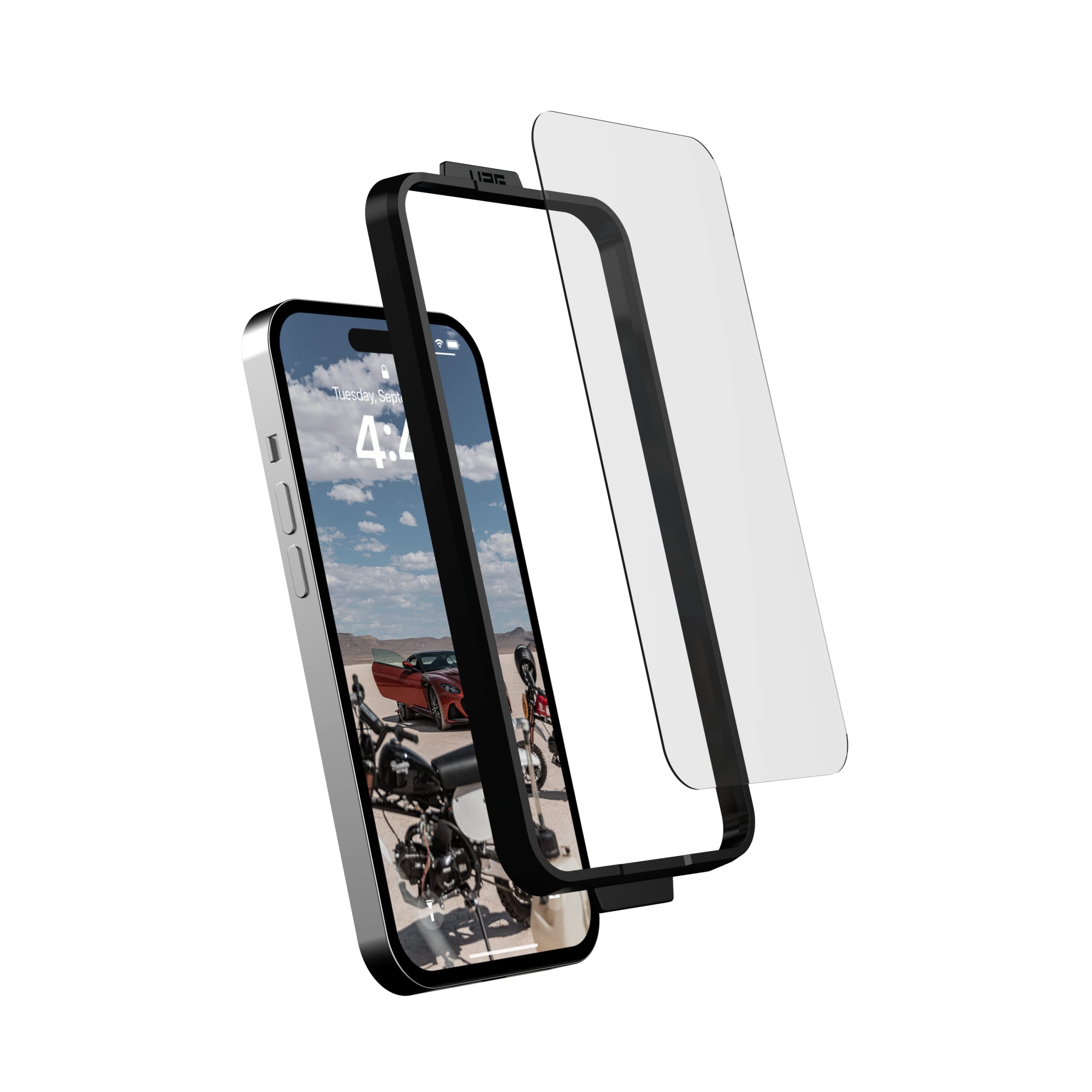 URBAN ARMOR GEAR UAG Designed for iPhone 14 Pro Glass Screen Protector Shield Plus 6.1" Premium Double 9H Strengthened Tempered Glass Ultra-Clear HD Anti-Fingerprint Antimicrobial Anti-Glare Clear - Image 3