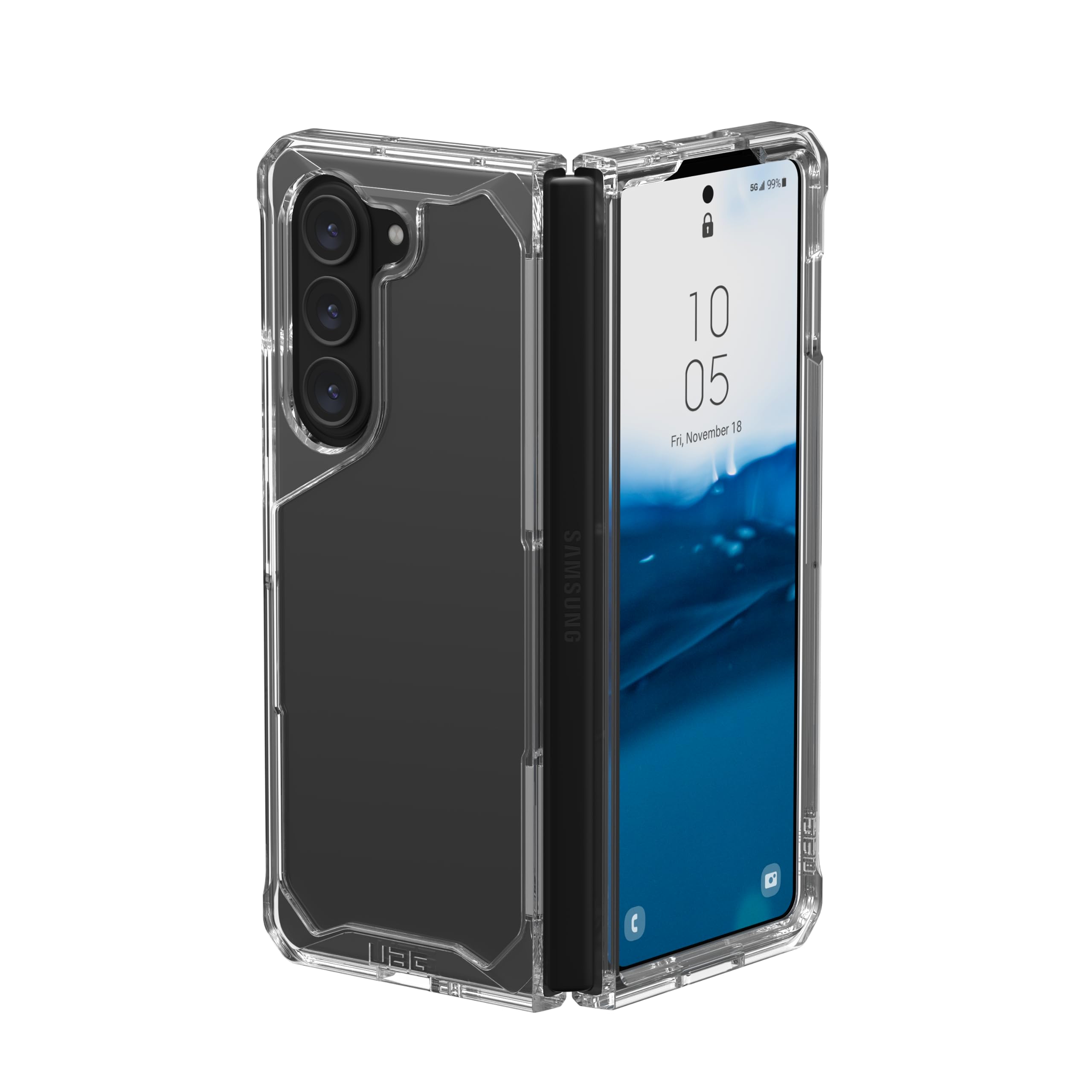 URBAN ARMOR GEAR [Updated Version] UAG Case for Samsung Galaxy Z Fold 5 2023 Plyo Ice, Premium Rugged Transparent Clear Heavy Duty Slim Military Grade Dropproof Protective Cover - Image 6