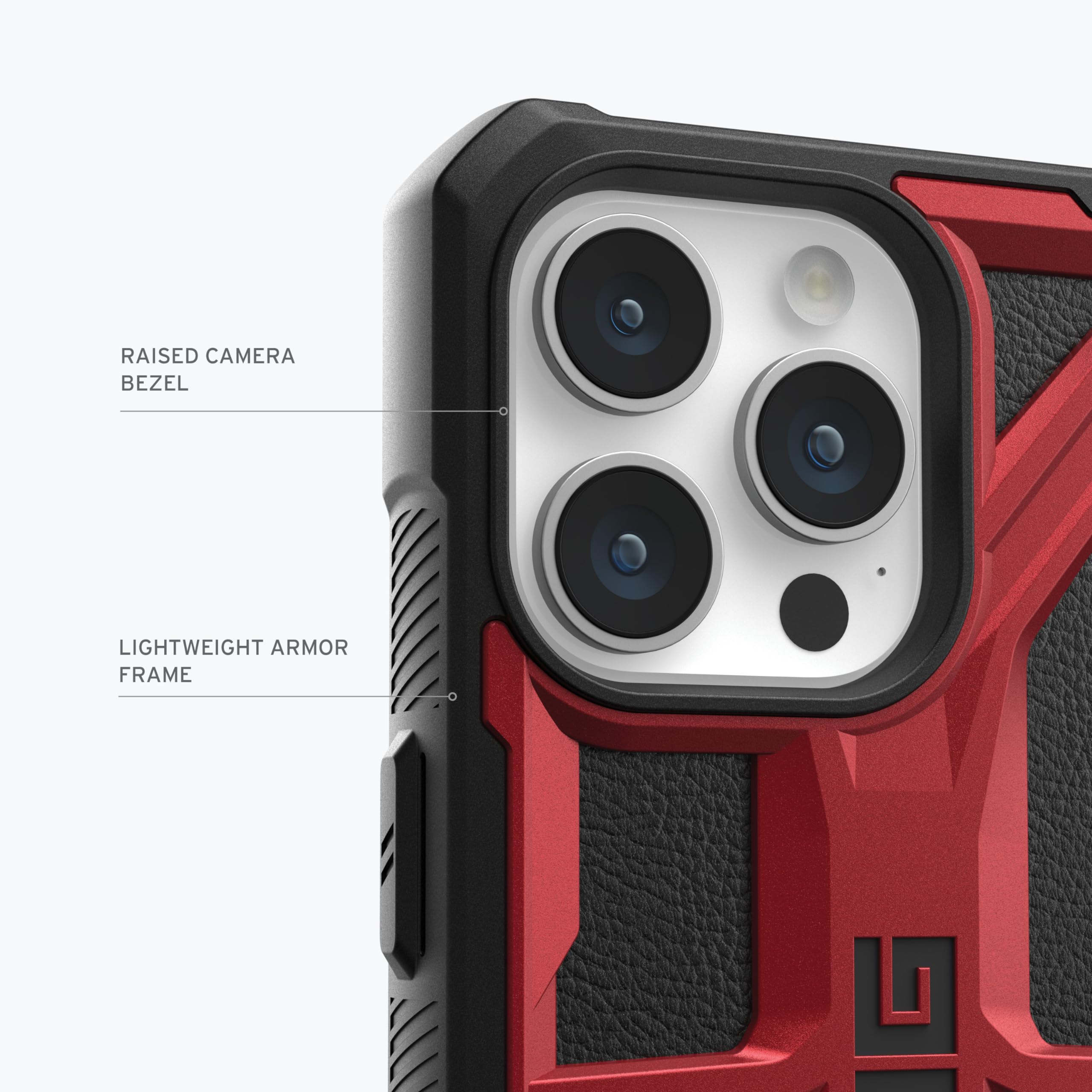URBAN ARMOR GEAR UAG Case [Updated Version] Compatible with iPhone 15 Pro Case 6.1" Monarch Crimson Rugged Heavy Duty Military Grade Drop Tested Protective Cover - Image 4