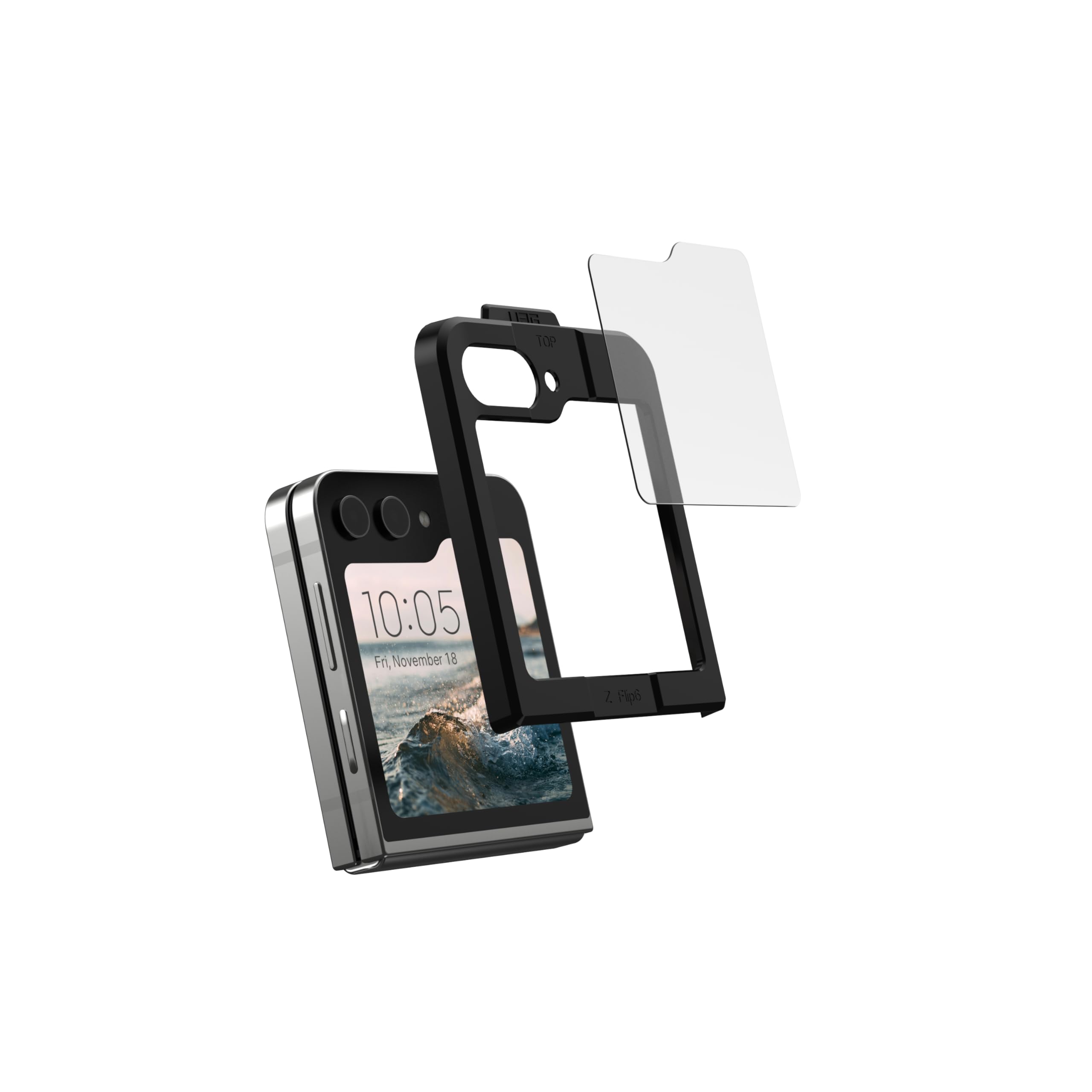 URBAN ARMOR GEAR UAG Compatible with Samsung Galaxy Z Flip 7 FE/Z Flip 6 Glass Shield Screen Protector Clear, Ultra Clear HD Anti-Fingerprint Scratch Resistant Bubble Free Tempered Glass - Image 7