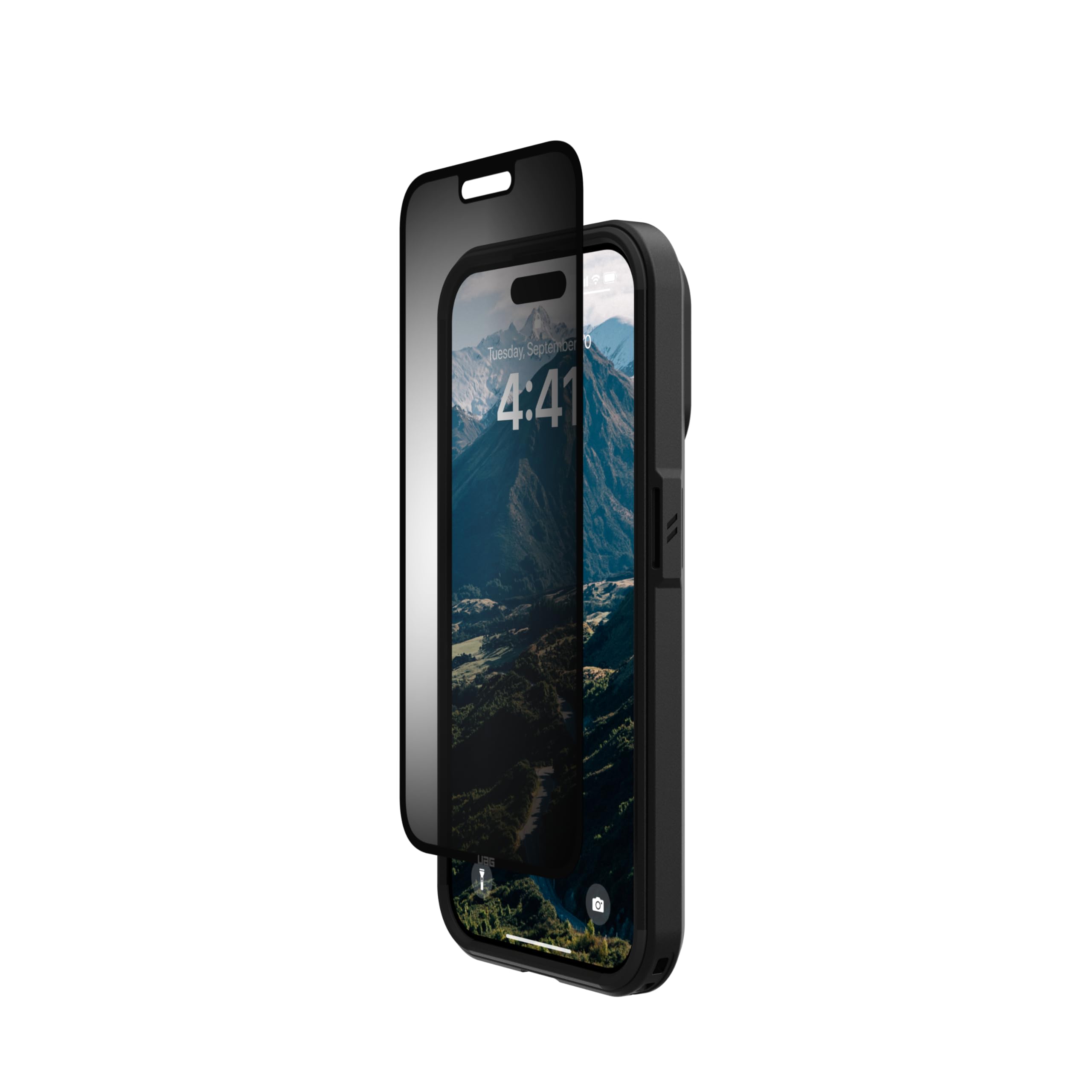 URBAN ARMOR GEAR UAG Designed for iPhone 15 Pro Removable & Reusable Privacy Screen Tint - Premium 2-Way Anti-glare Anti-Spy Flexible Phone Cover - Image 6