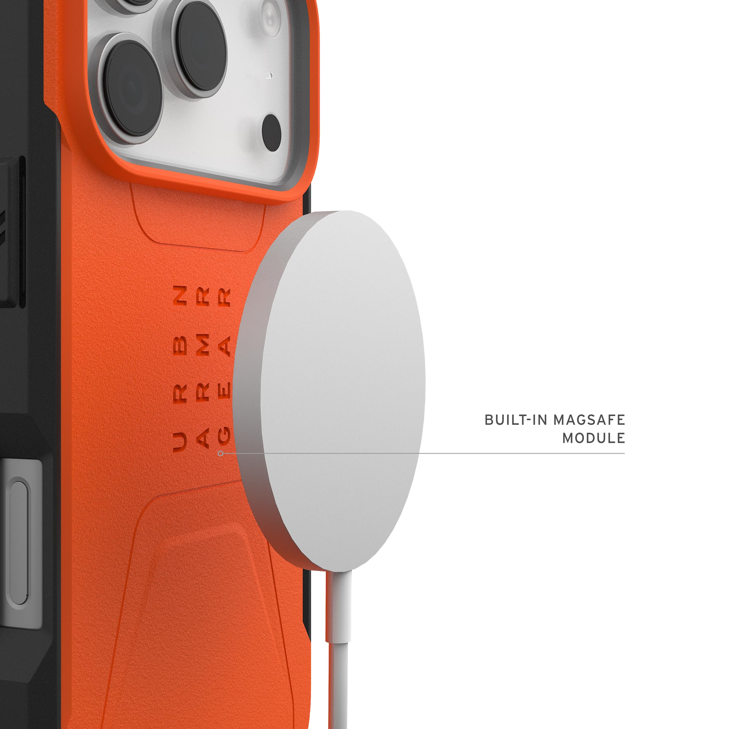 URBAN ARMOR GEAR UAG Designed for iPhone 17 Pro Case Civilian - Compatible with MagSafe Military Grade Protective Cover, Orange - Image 4
