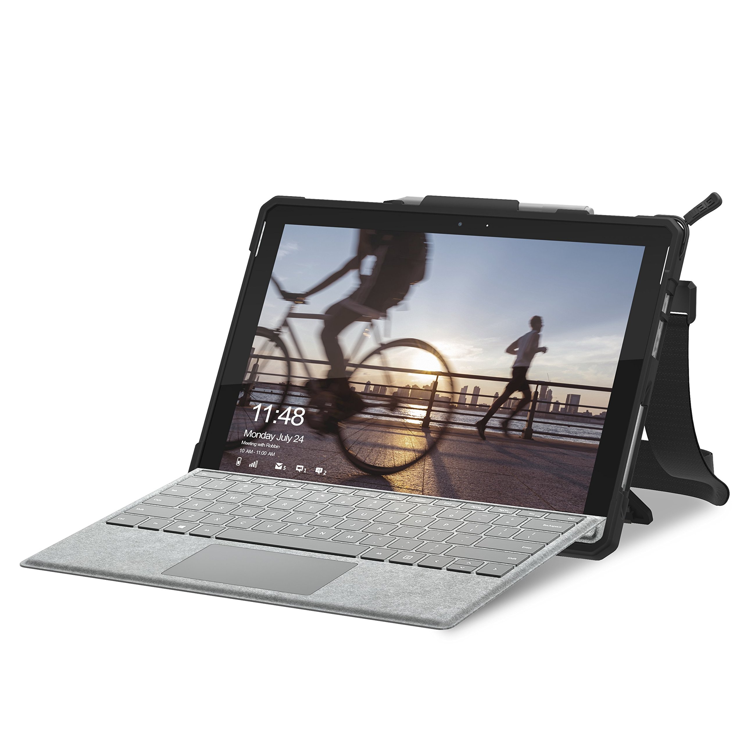 URBAN ARMOR GEAR UAG Designed for Microsoft Surface Pro 7 Plus/Pro 7/Pro 6 Case Plasma - Built-in Hand Strap & Shoulder Strap Rugged Military Graded Protective Cover, Ice - Image 8