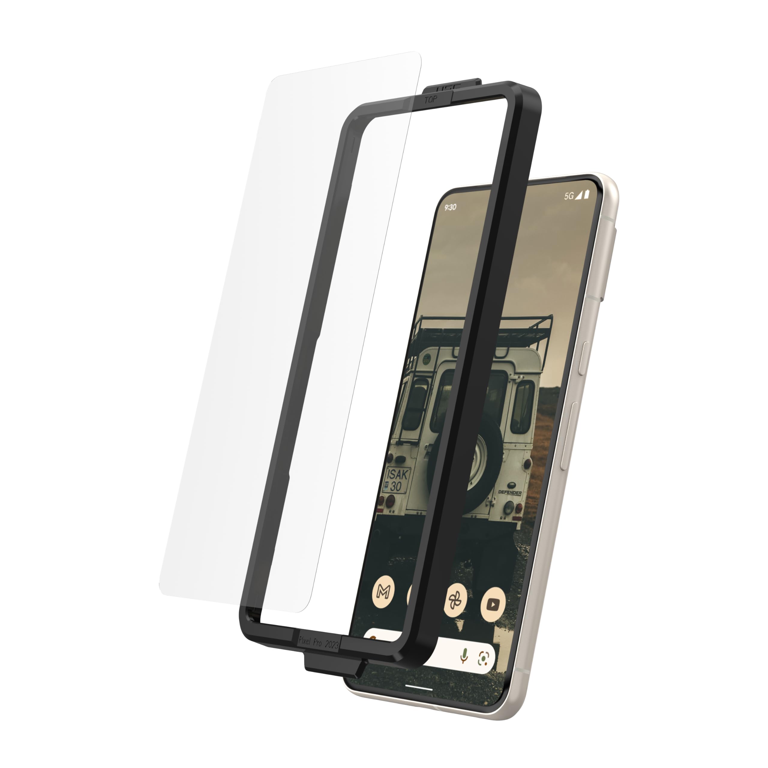 URBAN ARMOR GEAR UAG Made for Google Pixel 8 Pro Glass Shield Plus Screen Protector Clear/Black, Premium Double 9H Strengthened Tempered Glass Ultra Clear HD Anti-Glare Anti-Fingerprint Antimicrobial - Image 3
