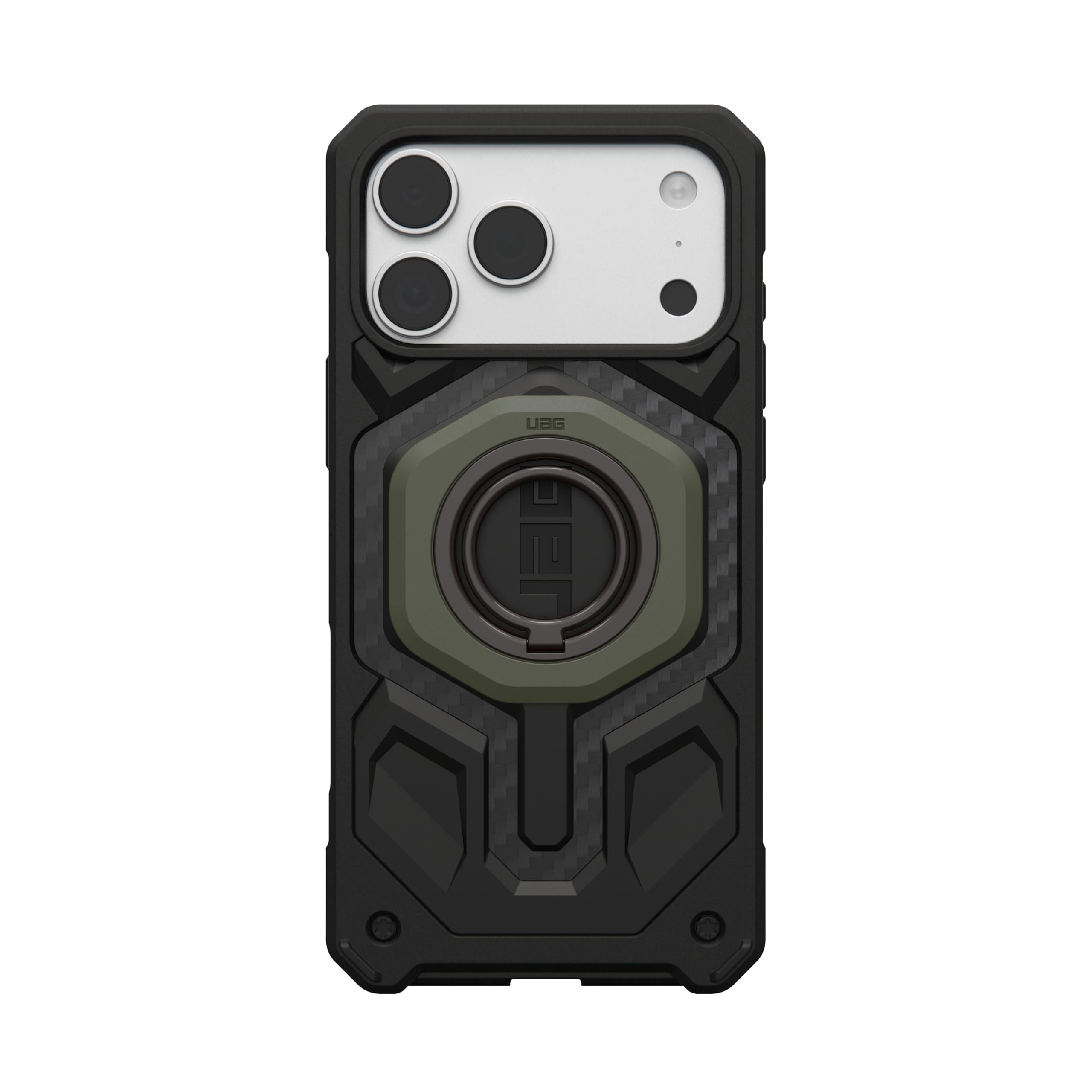 URBAN ARMOR GEAR UAG Mag Ring Stand LT - Ultra Strong Magnet MagSafe Compatible Metal Phone Ring Grip 360 Rotation Multi-Viewing Kickstand, Olive - Image 3