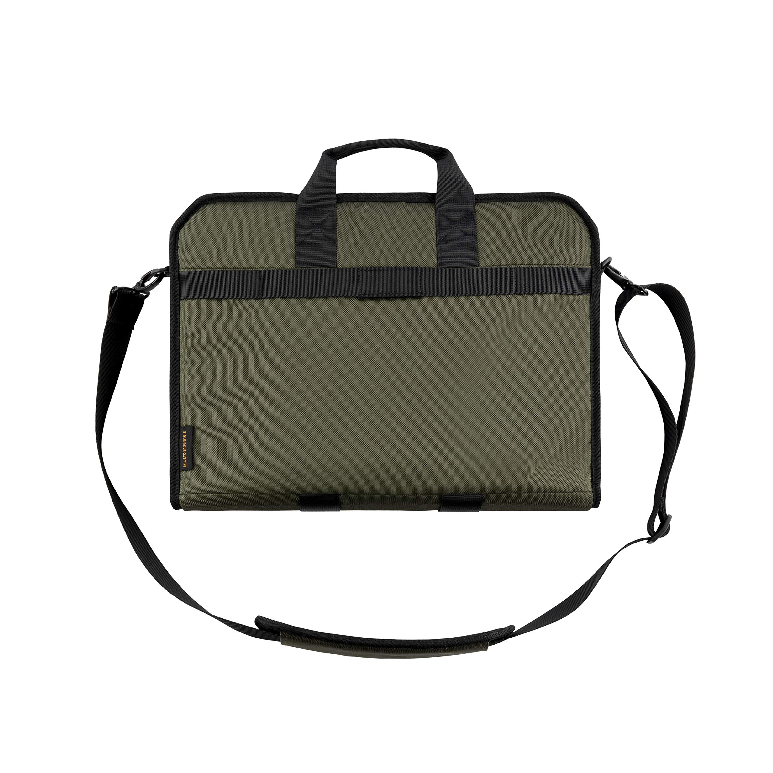 URBAN ARMOR GEAR UAG Tactical 14-inch Slim Brief, fits Most Devices up to 13-inch to 14-inch, Rugged Protective Slim Secure Laptop Tablet Carrying Bag with Shoulder Strap, Olive - Image 6